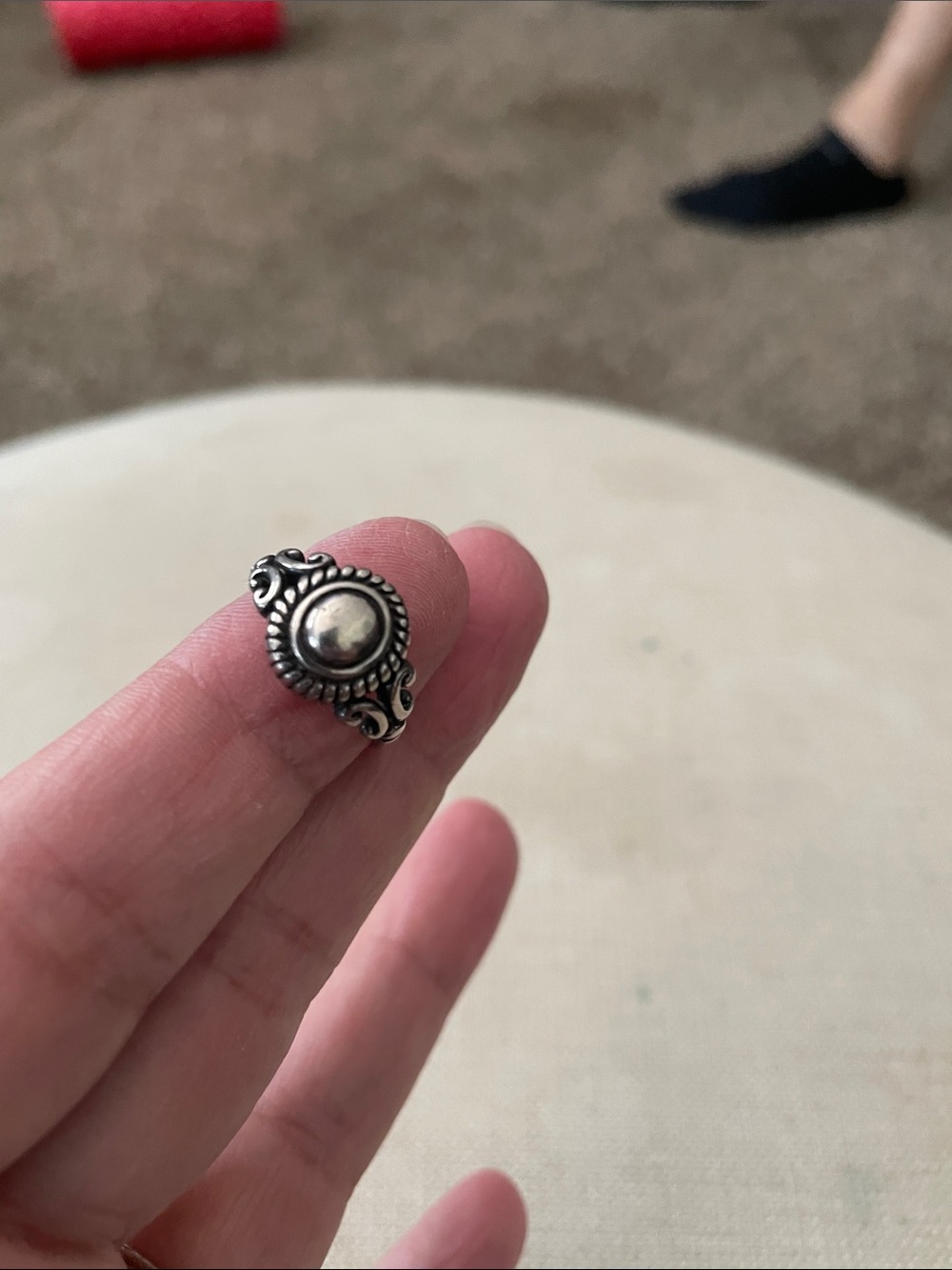 Brighton Sterling Silver Floral Dome Ring -size 6